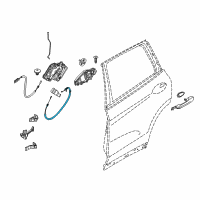 OEM 2019 BMW X3 Bowden Cable, Outside Door Handle, Rear Diagram - 51-22-7-409-274