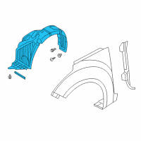 OEM Hyundai Veloster Front Wheel Guard Assembly, Right Diagram - 86812-2V800