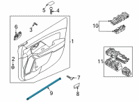 OEM 2021 Kia Niro EV WEATHERSTRIP-Front Door Belt Inside Diagram - 82231G5000
