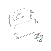 OEM 2005 Chrysler PT Cruiser Front Door Window Regulator Diagram - 5067453AD