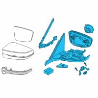 OEM 2020 BMW 740i xDrive Heated Outside Mirror, Memory Bus, Right Diagram - 51-16-7-437-170