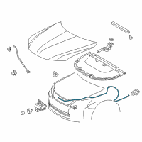 OEM 2013 Lexus CT200h Cable Assembly, Hood Lock Diagram - 53630-76020