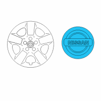 OEM 2015 Nissan Leaf Disc Wheel Ornament Diagram - 40343-AU51A