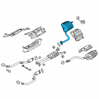 OEM 2015 Hyundai Genesis Rear Muffler Assembly, Right Diagram - 28711-B1100