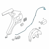 OEM Hyundai Kona Electric Catch & Cable Assembly-Fuel Filler Diagram - 81590-J9000