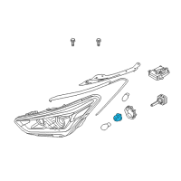 OEM 2019 Hyundai Santa Fe Front Turn Signal Lamp Holder Assembly Diagram - 92161-2T000