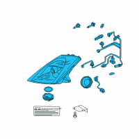 OEM 2005 Nissan 350Z Passenger Side Headlamp Assembly Diagram - 26010-CD027