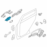 OEM 2022 Nissan Armada Rear Door Inside Handle Assembly Right Diagram - 80670-1LA1A