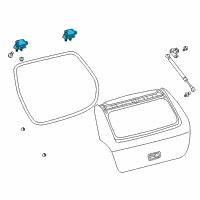 OEM 2009 Pontiac Vibe Hinge, Lift Gate Diagram - 19184180