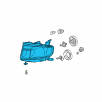 OEM 2009 Honda Element Headlight Unit, Passenger Side Diagram - 33101-SCV-A30