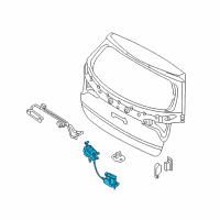 OEM 2018 Hyundai Santa Fe Tailgate Latch Lock Actuator Rear Trunk Lid Diagram - 81230-3Z000