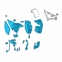 OEM Honda Civic Mirror Sub-Assembly, Driver Side (Coo) Diagram - 76258-TGG-306