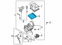 OEM 2020 Lincoln Corsair ELEMENT ASY - AIR CLEANER Diagram - LX6Z-9601-A