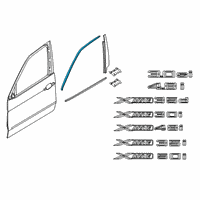 OEM 2013 BMW X5 Finisher Window Frame Top Front Door Diagram - 51-33-7-207-834