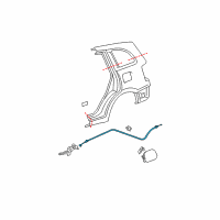 OEM 2004 Toyota RAV4 Release Cable Diagram - 77035-42100