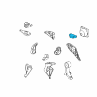 OEM 2002 Saturn L200 Bracket, Engine Front Mount Diagram - 90576087
