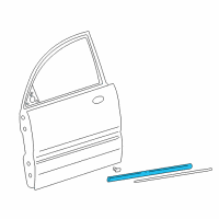 OEM 2001 Hyundai XG300 Moulding-Front Door Waist Line, LH Diagram - 87723-39000