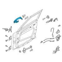 OEM 2015 Kia Soul EV Door Outside Handle Assembly, Left Diagram - 82651B2020