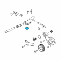 OEM Ford Explorer Water Inlet Tube Gasket Diagram - FT4Z-8C387-A