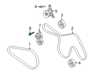 OEM 2021 Lincoln Corsair Belt Tensioner Mount Bolt Diagram - -W716939-S442