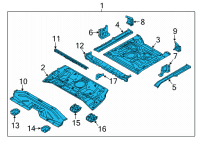 OEM 2020 Hyundai Ioniq Panel Assembly-Rear Floor Diagram - 65510-G7500