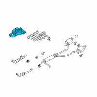 OEM 2004 BMW X5 Exhaust Manifold Diagram - 11-62-7-525-076