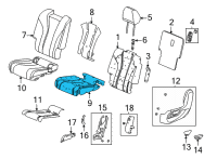 OEM 2022 Acura MDX Pad Complete L, Middle Cushion Diagram - 81732-TYA-A21