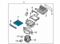 OEM 2021 Kia Seltos Air Filter Assembly Diagram - 97133J9000