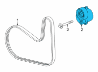 OEM 2021 Cadillac XT6 Serpentine Tensioner Diagram - 55509808