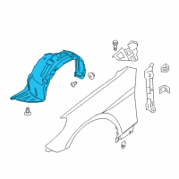 OEM Hyundai Front Wheel Guard Assembly, Right Diagram - 86812-2M500