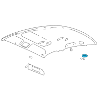 OEM Cadillac Seville Lamp Asm, Roof Rail Rear Courtesy & Reading *Shale Diagram - 12481078