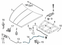 OEM 2017 Hyundai Azera Cable Assembly-Hood Latch Release Diagram - 81190-3S000