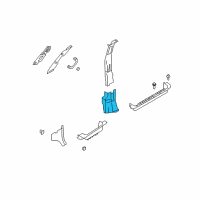 OEM 2003 Ford E-150 Club Wagon Lower Pillar Trim Diagram - F7UZ-1524346-AAH