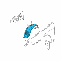 OEM 2001 Hyundai Elantra Front Wheel Guard Assembly, Right Diagram - 86812-2D000