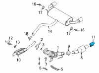 OEM 2020 Ford Escape Center Pipe Clamp Diagram - EU2Z-5K256-D