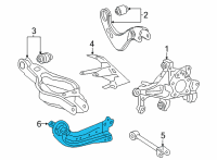 OEM 2022 Lexus NX350 Arm Assembly, Trailing Diagram - 48760-42080