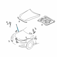 OEM 2011 Lexus IS350 Hood Support Assembly, Left Diagram - 53450-0W082