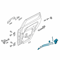 OEM 2022 Kia Niro EV Rear Door Latch Assembly, Left Diagram - 81410G5000