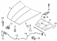 OEM Kia K5 Cable Assembly-Hood LATC Diagram - 81190L2100