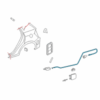 OEM 2010 Pontiac Vibe Cable, Fuel Tank Filler Door Latch Release Diagram - 19185043