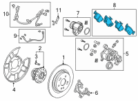 OEM 2021 Acura TLX Pad Set, Rear Diagram - 43022-TGV-A02