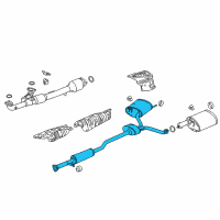 OEM 2019 Acura TLX Muffler, Passenger Side Exhaust Diagram - 18307-TZ3-A81