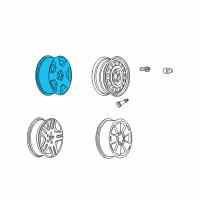 OEM 2006 Chevrolet Impala Wheel Rim-18X7.0 Aluminum 52Mm Outside 115Mm Bellcrank *Polished Diagram - 9595804