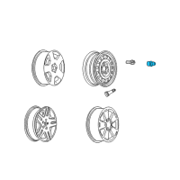 OEM 2006 Chevrolet Impala Wheel Nut Cap Diagram - 9594436