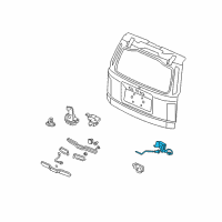 OEM Honda Lock Assembly, Glass Hatch Diagram - 74805-SZA-A01