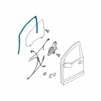 OEM 2011 Nissan Pathfinder Glass Run Rubber-Front Door, LH Diagram - 80331-EA000