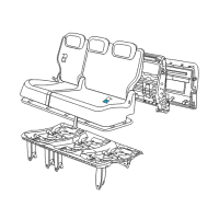 OEM 2014 Dodge Grand Caravan Seat Cushion Third Row Foam Diagram - 68102125AA