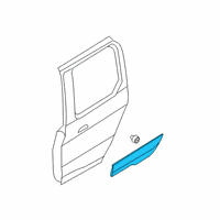 OEM 2022 Ford Transit Connect Body Side Molding Diagram - DT1Z-6129077-BB