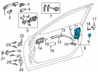 OEM 2020 Toyota Corolla Lock Assembly Diagram - 69030-02380