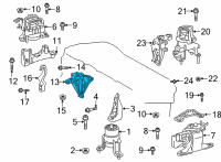 OEM 2021 Toyota Avalon Side Mount Bracket Diagram - 12315-25031